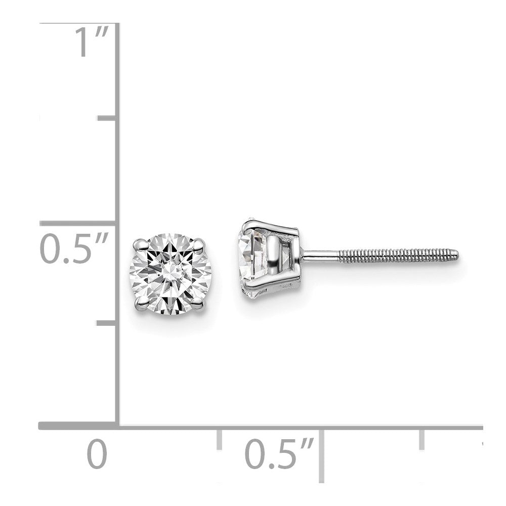 14K White Gold 14Kw 1.00Ct Si3 G I Diamond Stud Thread On/Off Post Earrings
