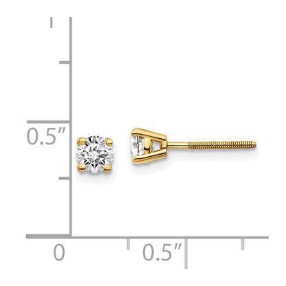 14K Yellow Gold 14Ky .50Ct. Vs2/Si1 G I Diamond Stud Thread On/Off Post Earrings