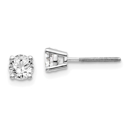 14K White Gold 14Kw .70Ct Si3 G I Diamond Stud Thread On/Off Post Earrings