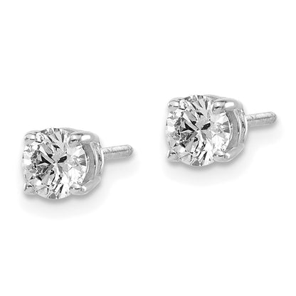 14K White Gold 14Kw .75Ct Vs2/Si1 G I Diamond Stud Thread On/Off Post Earrings