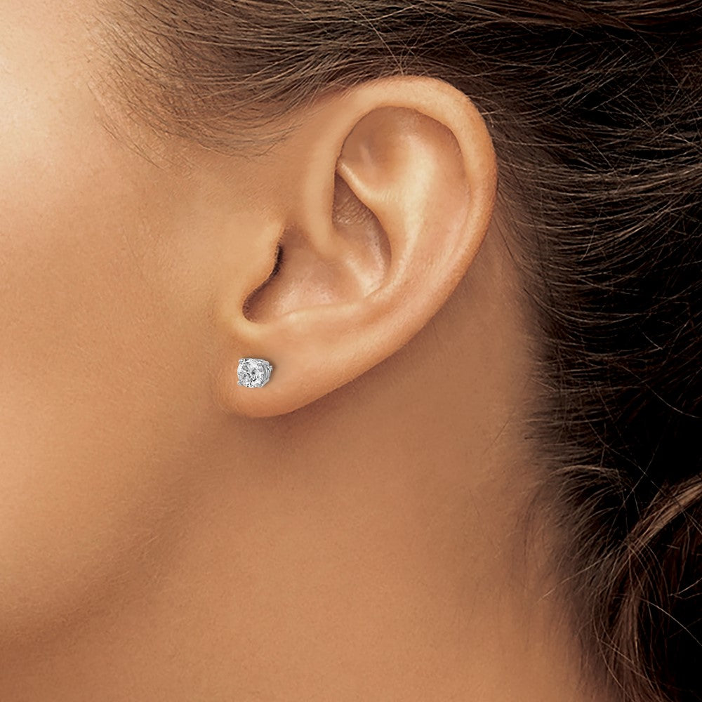 14K White Gold 14Kw .85Ct Vs2/Si1 G I Diamond Stud Thread On/Off Post Earrings