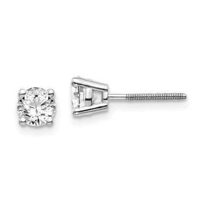 14K White Gold 14Kw .85Ct Vs2/Si1 G I Diamond Stud Thread On/Off Post Earrings