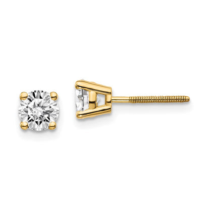 14K Yellow Gold 14Ky .95Ct. Si3 G I Diamond Stud Thread On/Off Post Earrings
