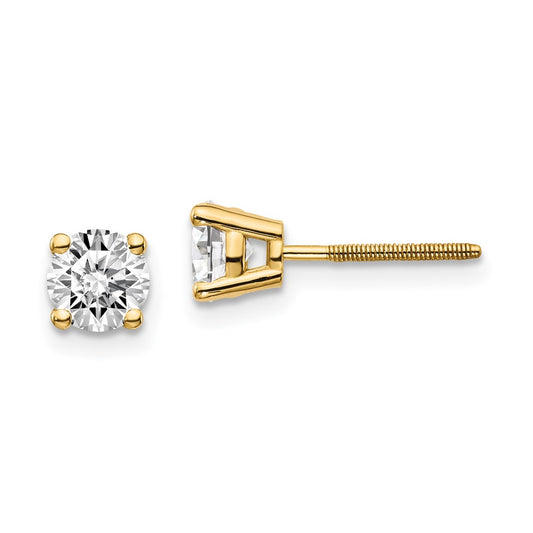 14K Yellow Gold 14Ky .95Ct. Vs2/Si1 G I Diamond Stud Thread On/Off Post Earrings