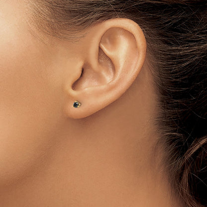 14K Yellow Gold 1/4Ct. Black Diamond Stud Earrings