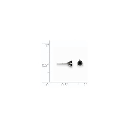14K White Gold 1/4Ct Black Diamond Stud Earrings