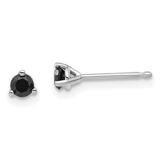 14K White Gold 1/4Ct Black Diamond Stud Earrings