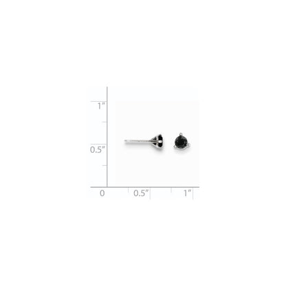 14K White Gold 3/8Ct Black Diamond Stud Earrings