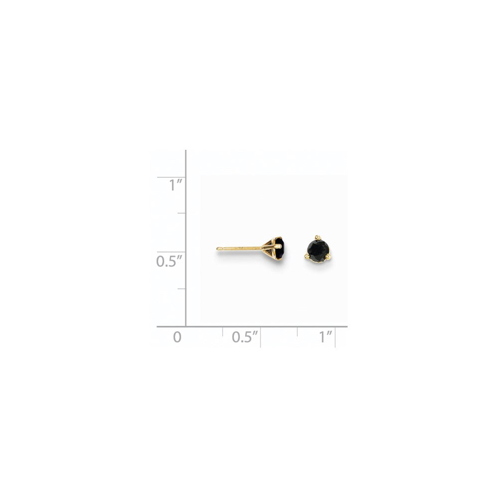 14K Yellow Gold 1/2Ct. Black Diamond Stud Earrings