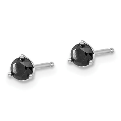 14K White Gold 1/2Ct Black Diamond Stud Earrings