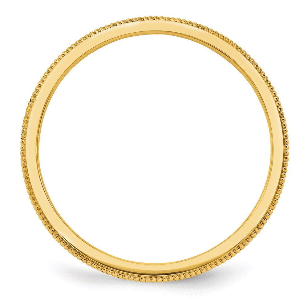 14K Yellow Gold 1.5mm Milgrain Stackable Band