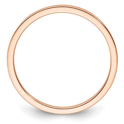 14K Rose Gold 1.2mm Flat Polished Stackable Band