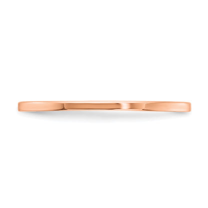 14K Rose Gold 1.2mm Flat Polished Stackable Band