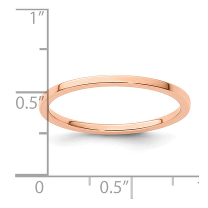 14K Rose Gold 1.2mm Flat Polished Stackable Band