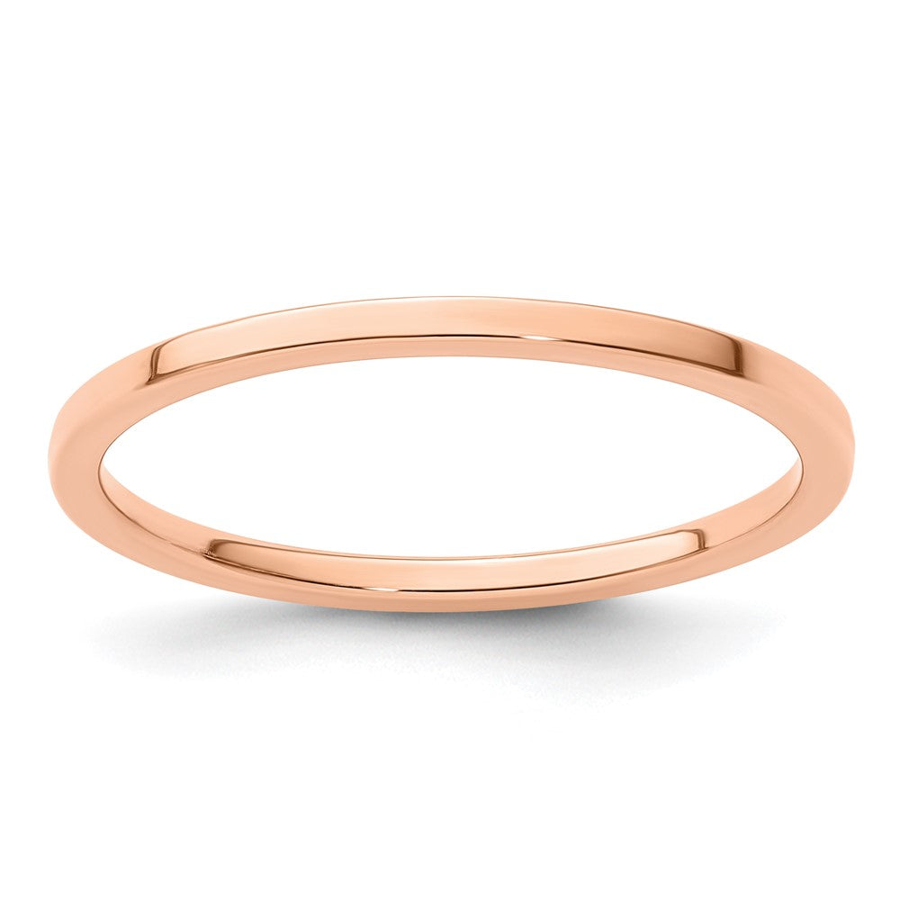 14K Rose Gold 1.2mm Flat Polished Stackable Band