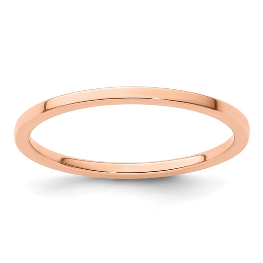 14K Rose Gold 1.2mm Flat Polished Stackable Band