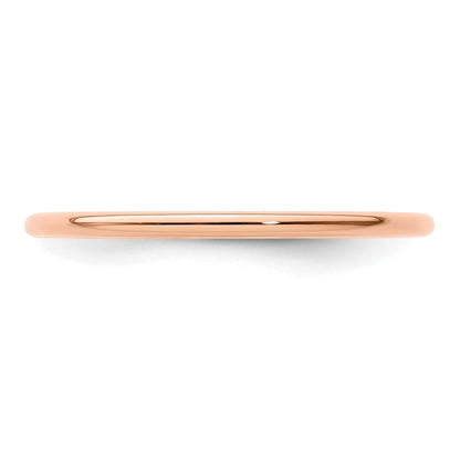 14K Rose Gold 1.2mm Half Round Polished Stackable Band