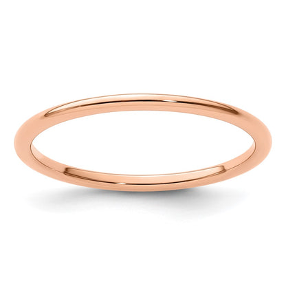 14K Rose Gold 1.2mm Half Round Polished Stackable Band