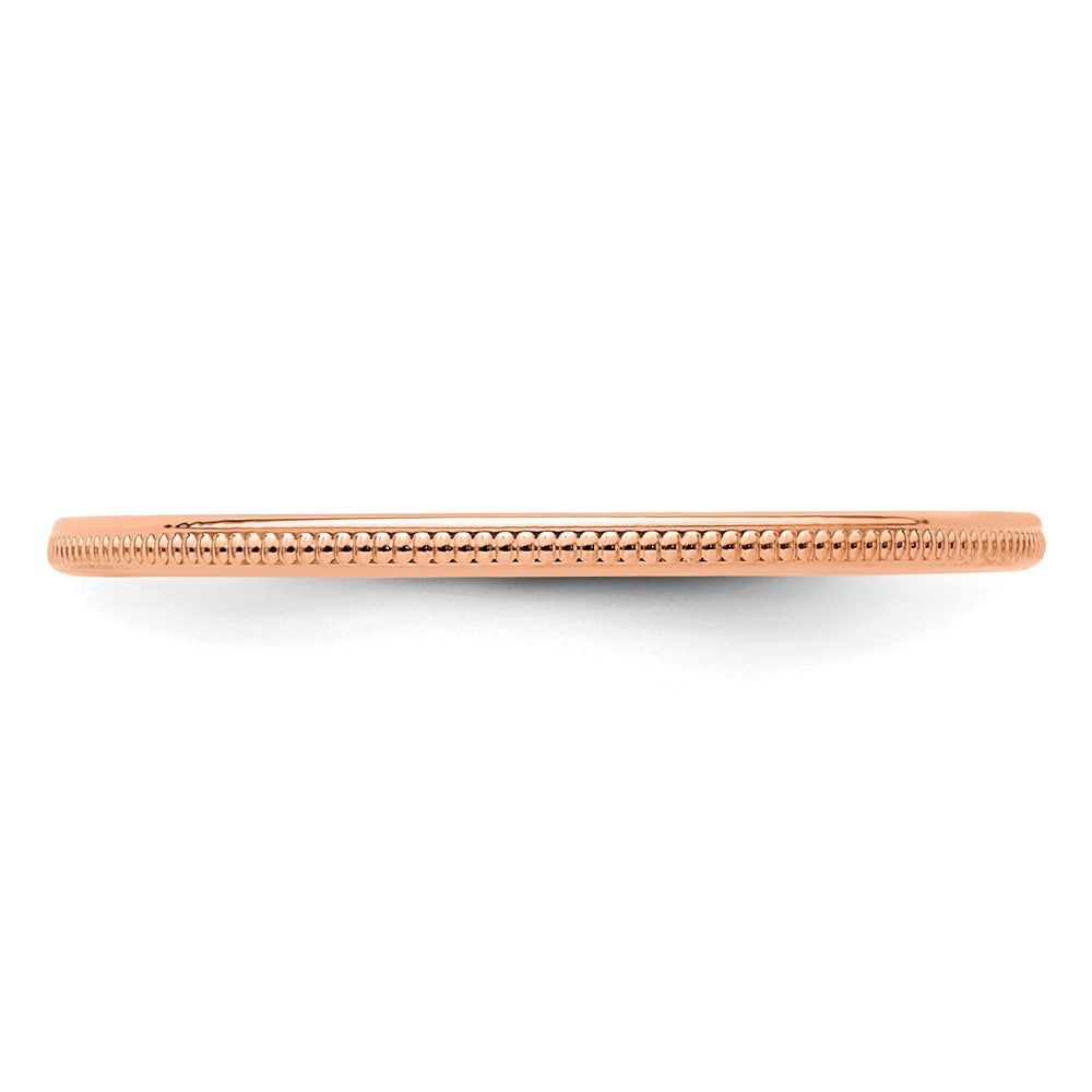 14K Rose Gold 1.2mm Milgrain Stackable Band