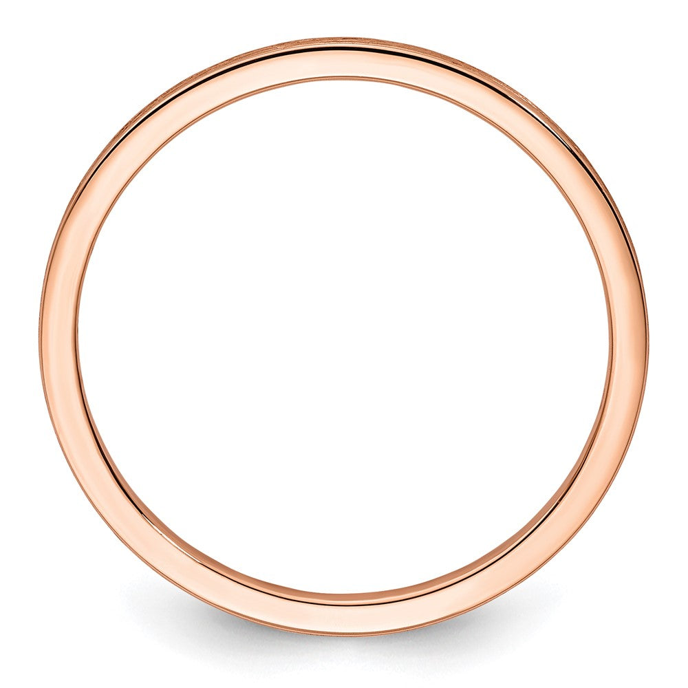 14K Rose Gold 1.2mm Flat Satin Stackable Band
