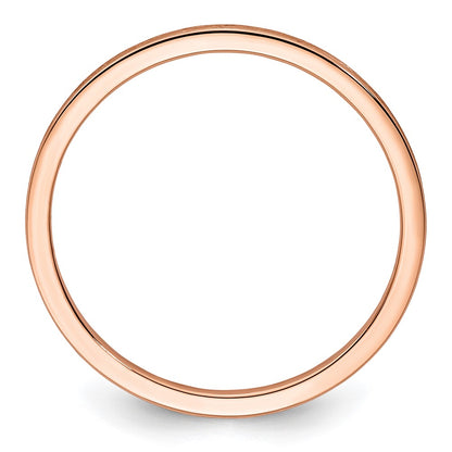 14K Rose Gold 1.2mm Flat Satin Stackable Band