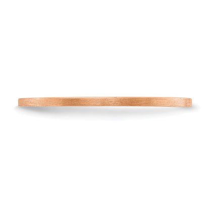 14K Rose Gold 1.2mm Flat Satin Stackable Band