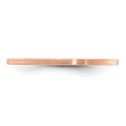 14K Rose Gold 1.2mm Flat Satin Stackable Band
