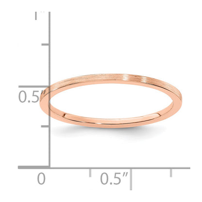 14K Rose Gold 1.2mm Flat Satin Stackable Band