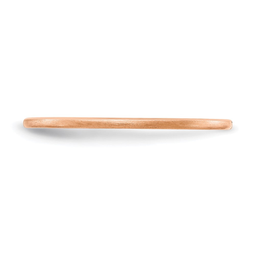 14K Rose Gold 1.2mm Half Round Satin Stackable Band