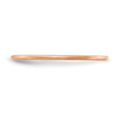 14K Rose Gold 1.2mm Half Round Satin Stackable Band