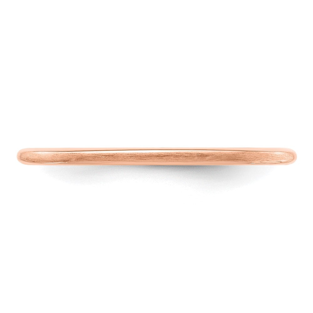 14K Rose Gold 1.2mm Half Round Satin Stackable Band