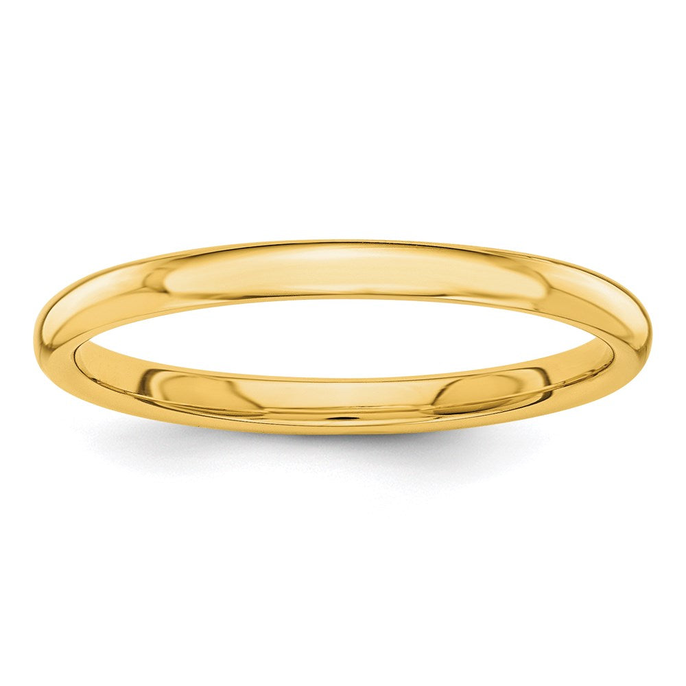 14K Yellow Gold Polished 2mm Stackable Band