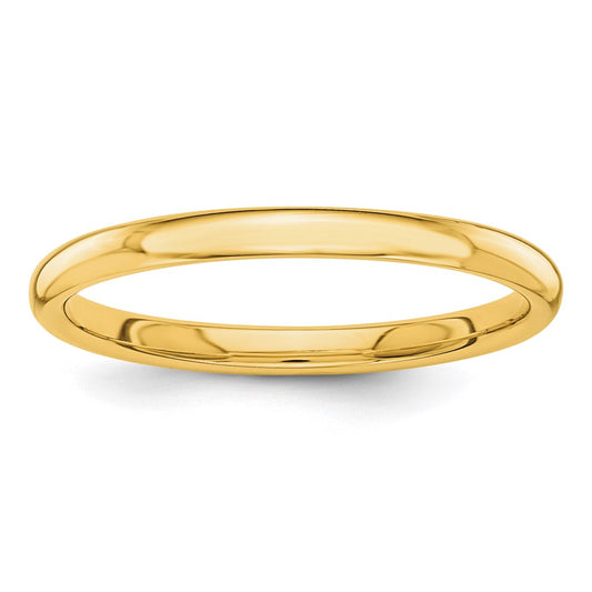 14K Yellow Gold Polished 2mm Stackable Band