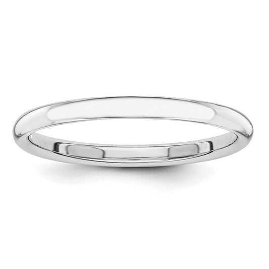 10K White Gold Polished 2mm Stackable Wedding Band Ring