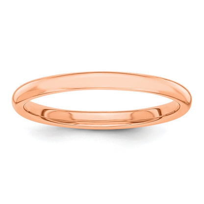 14K Rose Gold Polished 2mm Stackable Band