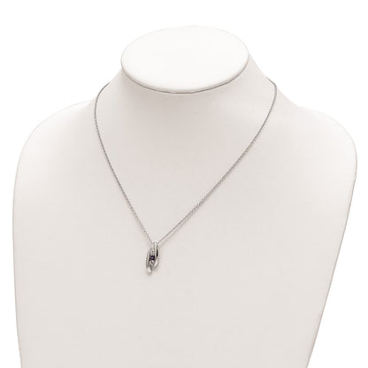 Sterling Silver Survivor Collection Rhodium Plated 16 Inch White And Purple Topaz Pillar Of Strength Necklace With 2 Extender