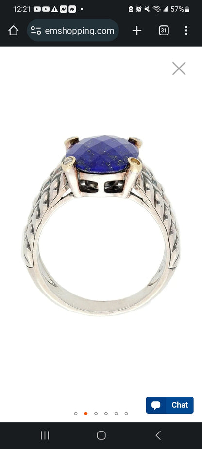 Custom Order - 14k White Gold 12mm Pear Cut Blue Topaz A Real Diamond ring