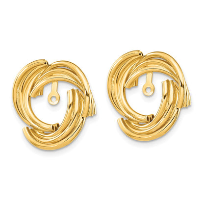 14K Yellow Gold Polished Fancy Earring Jackets