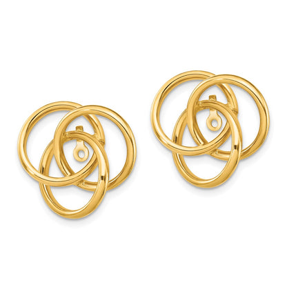 14K Yellow Gold Polished Love Knot Earring Jackets