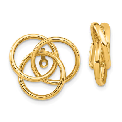 14K Yellow Gold Polished Love Knot Earring Jackets