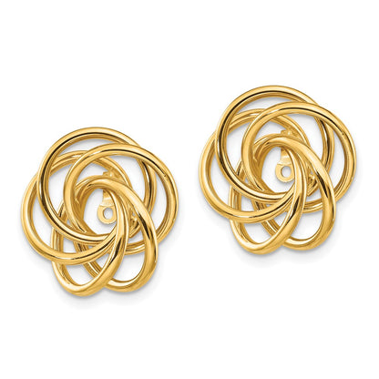14K Yellow Gold Polished Love Knot Earring Jackets