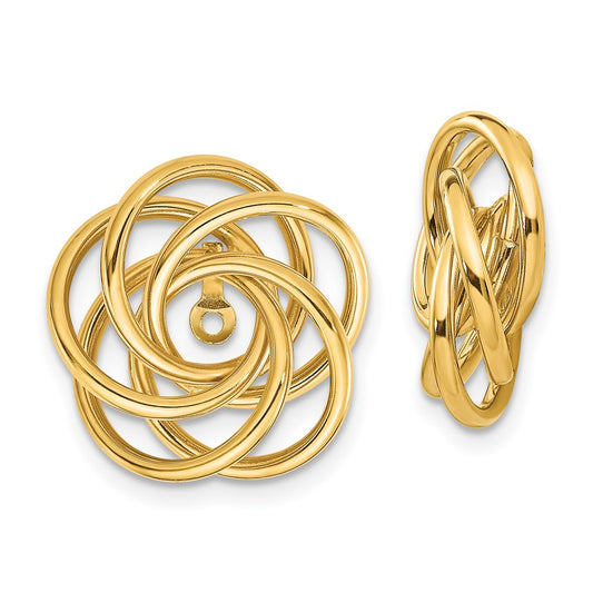 14K Yellow Gold Polished Love Knot Earring Jackets