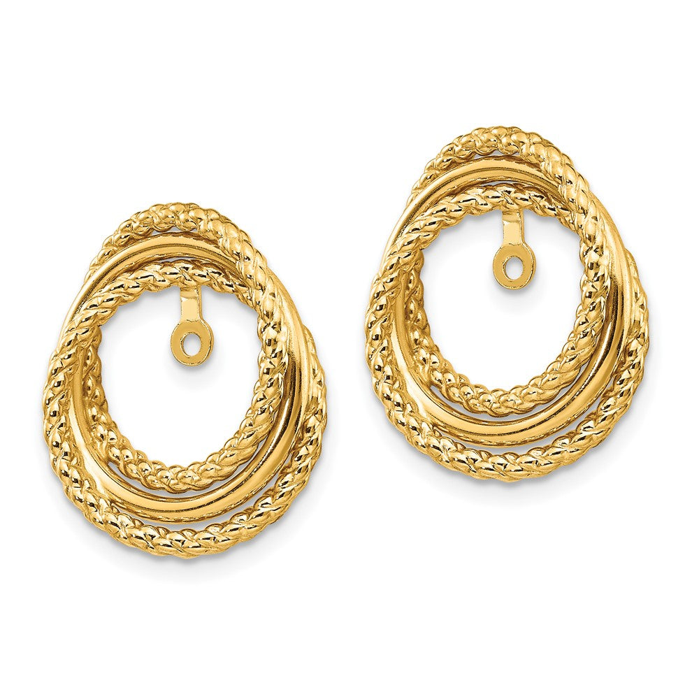 14K Yellow Gold Polished & Twisted Fancy Earring Jackets