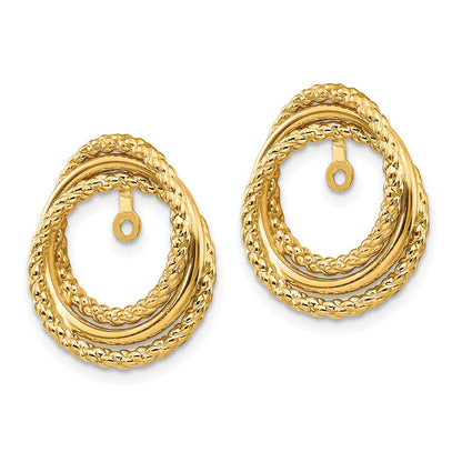14K Yellow Gold Polished & Twisted Fancy Earring Jackets