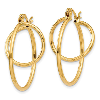 14K Yellow Gold Fashion Circle Hoop Earrings