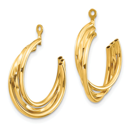 14K Yellow Gold Polished Hoop Earring Jackets