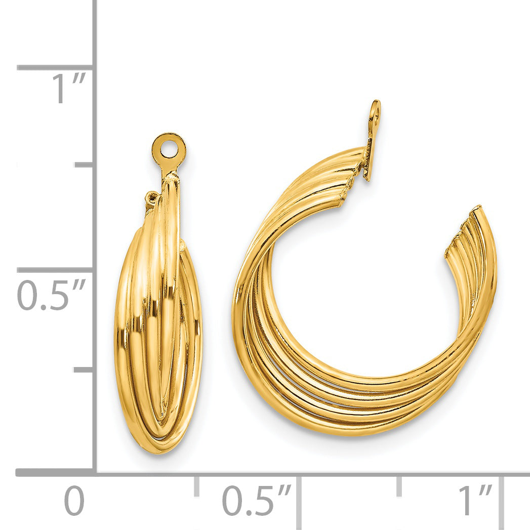 14K Yellow Gold Polished Hoop Earring Jackets