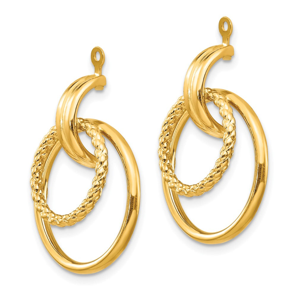 14K Yellow Gold Polished & Twisted Fancy Earring Jackets