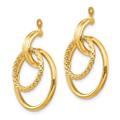 14K Yellow Gold Polished & Twisted Fancy Earring Jackets