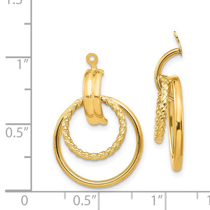 14K Yellow Gold Polished & Twisted Fancy Earring Jackets